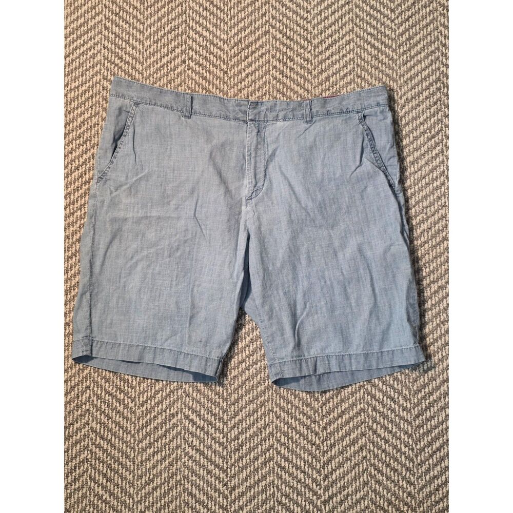 Tommy Hilfiger Women's Size 16 Light Blue Linen Blend Chambray Casual Shorts